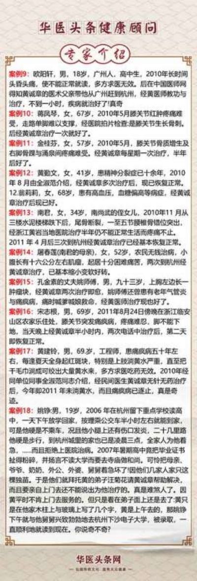 【“五一”劳动节特别报道】 中国名医首席专家——黄诚章
